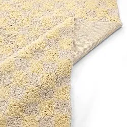 Tapetes felpudos - Methoni Check Cotton Shaggy (creme/amarelo claro)