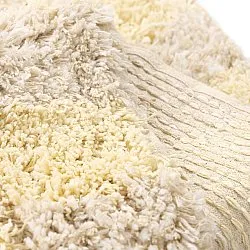 Tapetes felpudos - Methoni Check Cotton Shaggy (creme/amarelo claro)