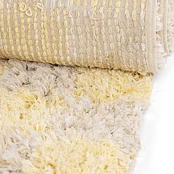 Tapetes felpudos - Methoni Check Cotton Shaggy (creme/amarelo claro)