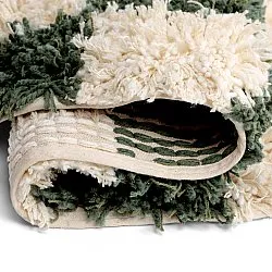 Tapete redondo - Methoni Check Cotton Shaggy (creme/verde)