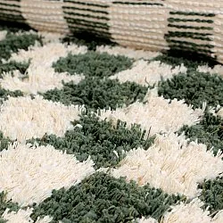 Tapete redondo - Methoni Check Cotton Shaggy (creme/verde)