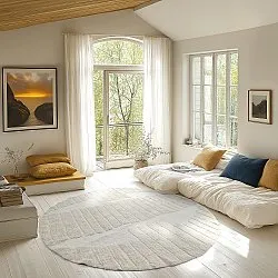 Tapete redondo - Rani Natural Cotton Shaggy (offwhite)