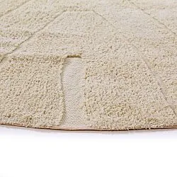 Tapete redondo - Sivia Natural Cotton Shaggy (bege)