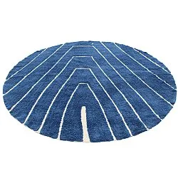 Tapete redondo - Sivia Natural Cotton Shaggy (azul)