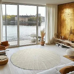 Tapete redondo - Sivia Natural Cotton Shaggy (offwhite)