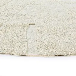 Tapete redondo - Sivia Natural Cotton Shaggy (offwhite)