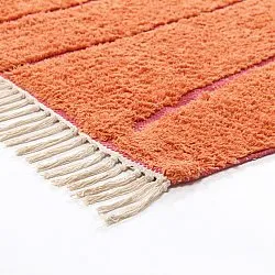 Tapetes felpudos - Sivia Natural Cotton Shaggy (vermelho/laranja)