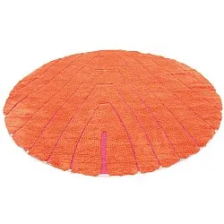 Tapete redondo - Sivia Natural Cotton Shaggy (vermelho/laranja)