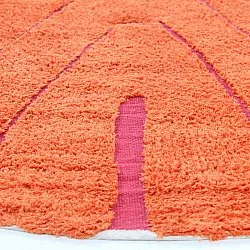 Tapete redondo - Sivia Natural Cotton Shaggy (vermelho/laranja)