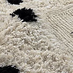 Tapetes felpudos - Soria Natural Cotton Shaggy (branco sujo/preto)