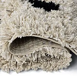 Tapetes felpudos - Soria Natural Cotton Shaggy (branco sujo/preto)