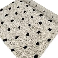 Tapetes felpudos - Soria Natural Cotton Shaggy (branco sujo/preto)