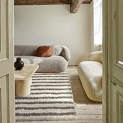 Tapetes felpudos - Thira Stripe Cotton Shaggy (creme/taupe)