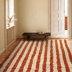 Tapetes felpudos - Thira Stripe Cotton Shaggy (amarelo claro/laranja claro)