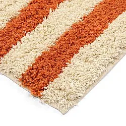 Tapetes felpudos - Thira Stripe Cotton Shaggy (amarelo claro/laranja claro)