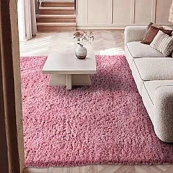 Tapetes felpudos - Combarro Solid Cotton Shaggy (rosa claro)