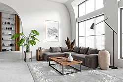 Tapete Wilton - Santi (cinza/branco)