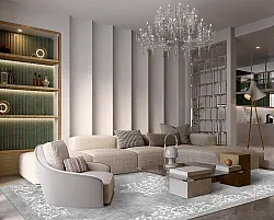 Tapete Wilton - Santi (cinza/branco)