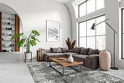 Tapete Wilton - Santi (cinza escuro/branco)