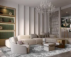 Tapete Wilton - Santi (cinza escuro/branco)