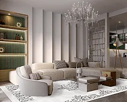 Tapete Wilton - Santi (branco/preto)