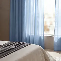 Cortinas Pack de 2 - Cortina de algodão Selena (azul)