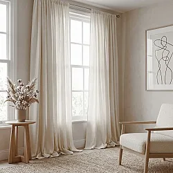 Cortinas Pack de 2 - Cortina de algodão Selena (creme)