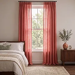 Cortinas Pack de 2 - Cortina de algodão Selena (terracota)