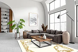 Tapete Wilton - Silea (branco/dourado)