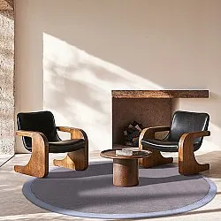 Tapete redondo (sisal) - Agave (cinza)