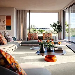 Tapete de sisal - Agave (preto/offwhite)