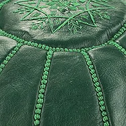 Pufe - Couro Marroquino (verde escuro)