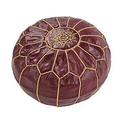 Pufe - Couro Marroquino (bordô)