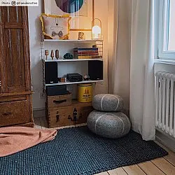 Tapete de lã - Avafors (cinza escuro)