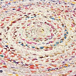 Runda mattor - Flätan (branco/multicolorido)
