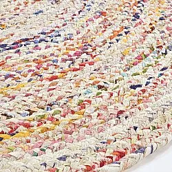 Runda mattor - Flätan (branco/multicolorido)