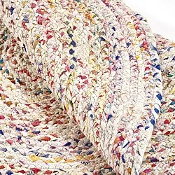 Runda mattor - Flätan (branco/multicolorido)
