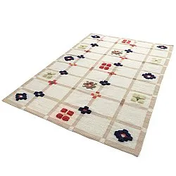 Tapete de lã - Lausanne Flatweave Tufted Premium (branco/bege)