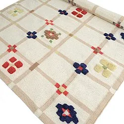 Tapete de lã - Lausanne Flatweave Tufted Premium (branco/bege)