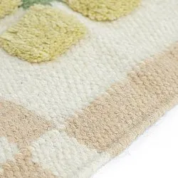 Tapete de lã - Lausanne Flatweave Tufted Premium (branco/bege)