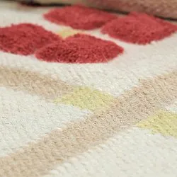 Tapete de lã - Lausanne Flatweave Tufted Premium (branco/bege)