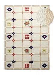 Tapete de lã - Lausanne Flatweave Tufted Premium (branco/bege)