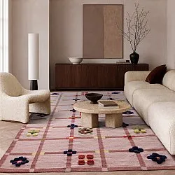 Tapete de lã - Lausanne Flatweave Tufted Premium (rosa)