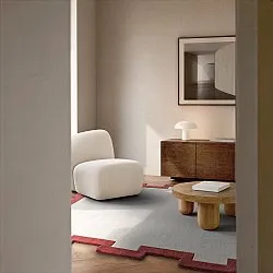 Tapete de lã - Agra Hand Tufted Wool Premium (creme/vermelho)