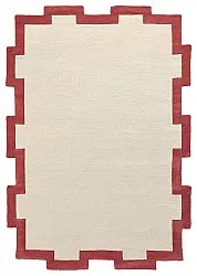 Tapete de lã - Agra Hand Tufted Wool Premium (creme/vermelho)