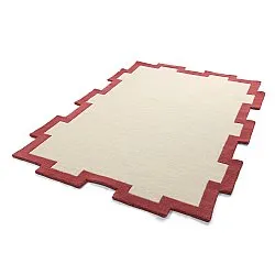 Tapete de lã - Agra Hand Tufted Wool Premium (creme/vermelho)