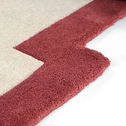 Tapete de lã - Agra Hand Tufted Wool Premium (creme/vermelho)