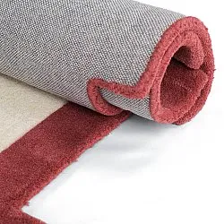 Tapete de lã - Agra Hand Tufted Wool Premium (creme/vermelho)