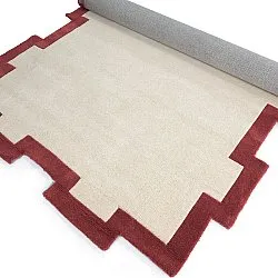 Tapete de lã - Agra Hand Tufted Wool Premium (creme/vermelho)