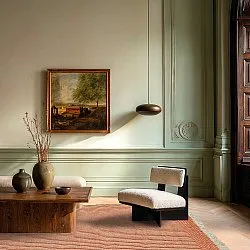 Tapete de lã - Arbil (terracota/branco)